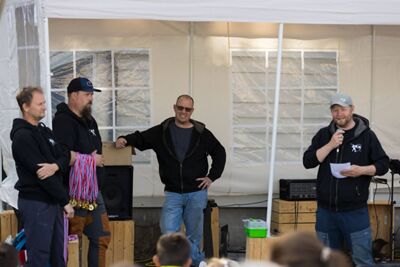 Prize giving under the marquee